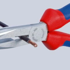 Knipex Flachrundzange Mit Schneide/Befestigungsöse Verchromt, Mit Mehrkomponenten-Hüllen, Mit Integrierter Befestigungsöse Zum Anbringen Einer Absturzsicherung 200 Mm - 2615200TBK -elektrische Bohrmaschine Geschäft 2612200 00 f a 03 1 1