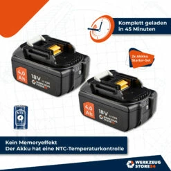 WS24 Akku Starter-Set 18 V / 2x 4,0 Ah Akku + Schnellladegerät 12 WS24 Akku Starter-Set 18 V / 2x 4,0 Ah Akku + Schnellladegerät -elektrische Bohrmaschine Geschäft 4260756131335 2 st ck akkus 5
