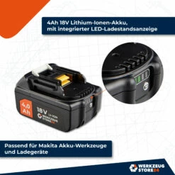 WS24 Akku Starter-Set 18 V / 1x 4,0 Ah Akku + Schnellladegerät -elektrische Bohrmaschine Geschäft 4260756131342 ein akku schnellladeger t 3