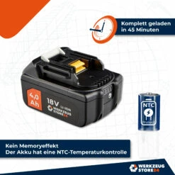 WS24 Akku Starter-Set 18 V / 1x 4,0 Ah Akku + Schnellladegerät -elektrische Bohrmaschine Geschäft 4260756131342 ein akku schnellladeger t 5
