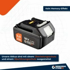WS24 Akku 18 V 4,0 Ah Typ WS1840 - WS24-100448 11 WS24 Akku 18 V 4,0 Ah Typ WS1840 - WS24-100448 -elektrische Bohrmaschine Geschäft 4260756139188 ein akku 1