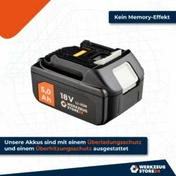 WS24 Akku 18 V 5,0 Ah Typ WS1850 - WS24-100449 -elektrische Bohrmaschine Geschäft 4260756139195 ein akku 5 amp 1