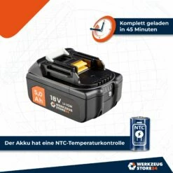 WS24 Akku 18 V 5,0 Ah Typ WS1850 - WS24-100449 -elektrische Bohrmaschine Geschäft 4260756139195 ein akku 5 amp 3