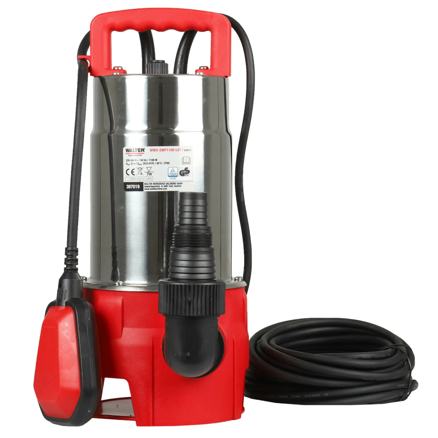 Walter Schmutzwasserpumpe 1.100 W - 630614 3 Walter Schmutzwasserpumpe 1.100 W - 630614