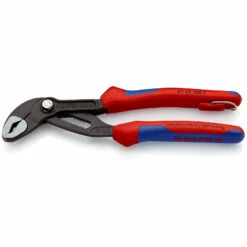 Knipex Cobra® Mit Befestigungsöse Grau Atramentiert, Mit Mehrkomponenten-Hüllen, Mit Integrierter Befestigungsöse Zum Anbringen Einer Absturzsicherung 180 Mm - 8702180TBK