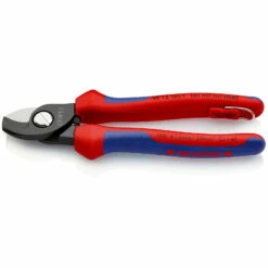 Knipex Kabelschere Mit Befestigungsöse Brüniert, Mit Mehrkomponenten-Hüllen, Mit Integrierter Befestigungsöse Zum Anbringen Einer Absturzsicherung 180 Mm - 9512165TBK