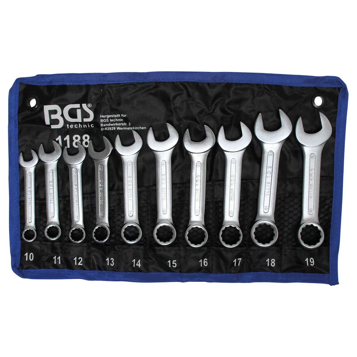 BGS Maul-Ringschlüssel-Satz (kurz) 10tlg. - 1188 3 BGS Maul-Ringschlüssel-Satz (kurz) 10tlg. - 1188