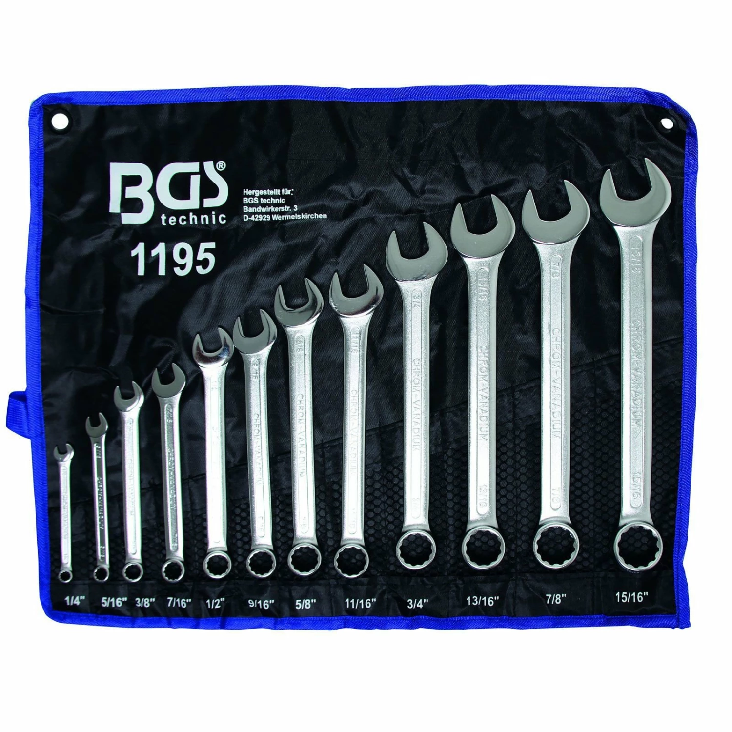 BGS 12tlg. Maul-Ringschlüssel-Satz 1/4" - 15/16" In Zollgrößen - 1195 3 BGS 12tlg. Maul-Ringschlüssel-Satz 1/4" - 15/16" In Zollgrößen - 1195