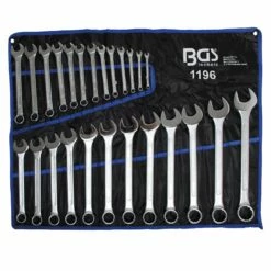 BGS 25tlg. Maul-Ringschlüssel-Satz 6 - 32 Mm Nach DIN3113A In Rolltasche - 1196