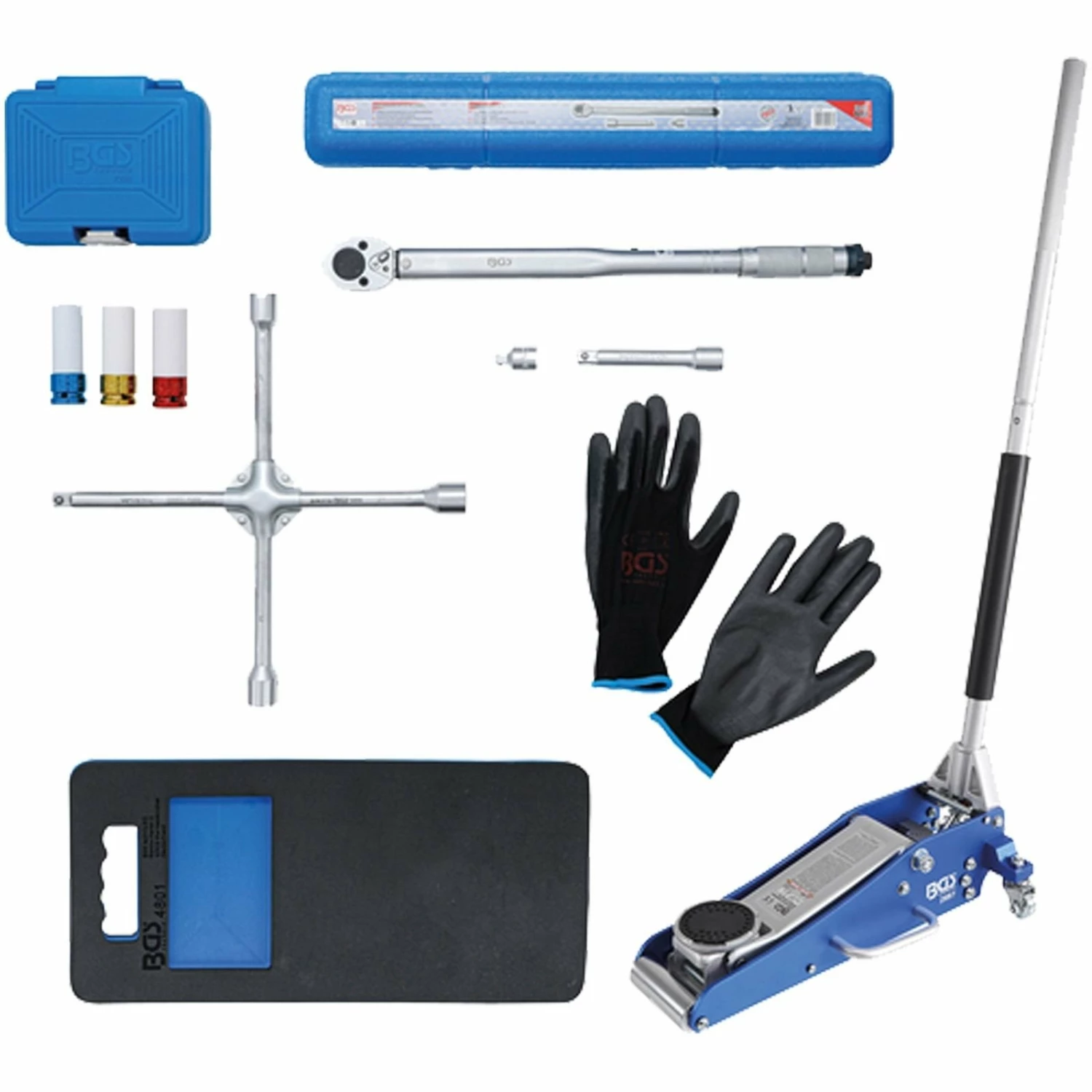 BGS Radwechsel-Service-Satz Mit Rangier-Wagenheber 1,5 T 10tlg. - 9680 3 BGS Radwechsel-Service-Satz Mit Rangier-Wagenheber 1,5 T 10tlg. - 9680