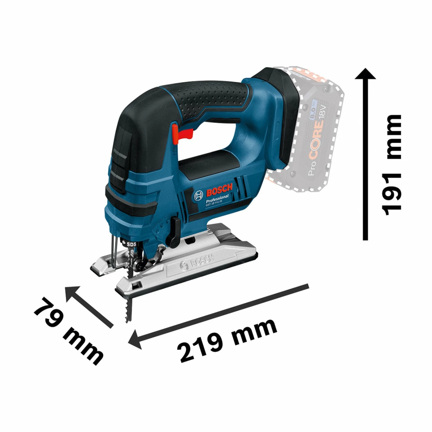 Bosch Akku-Stichsäge GST 18V-LI B / 1x 5,0 Ah Akku 4 Bosch Akku-Stichsäge GST 18V-LI B / 1x 5,0 Ah Akku – Bild 2