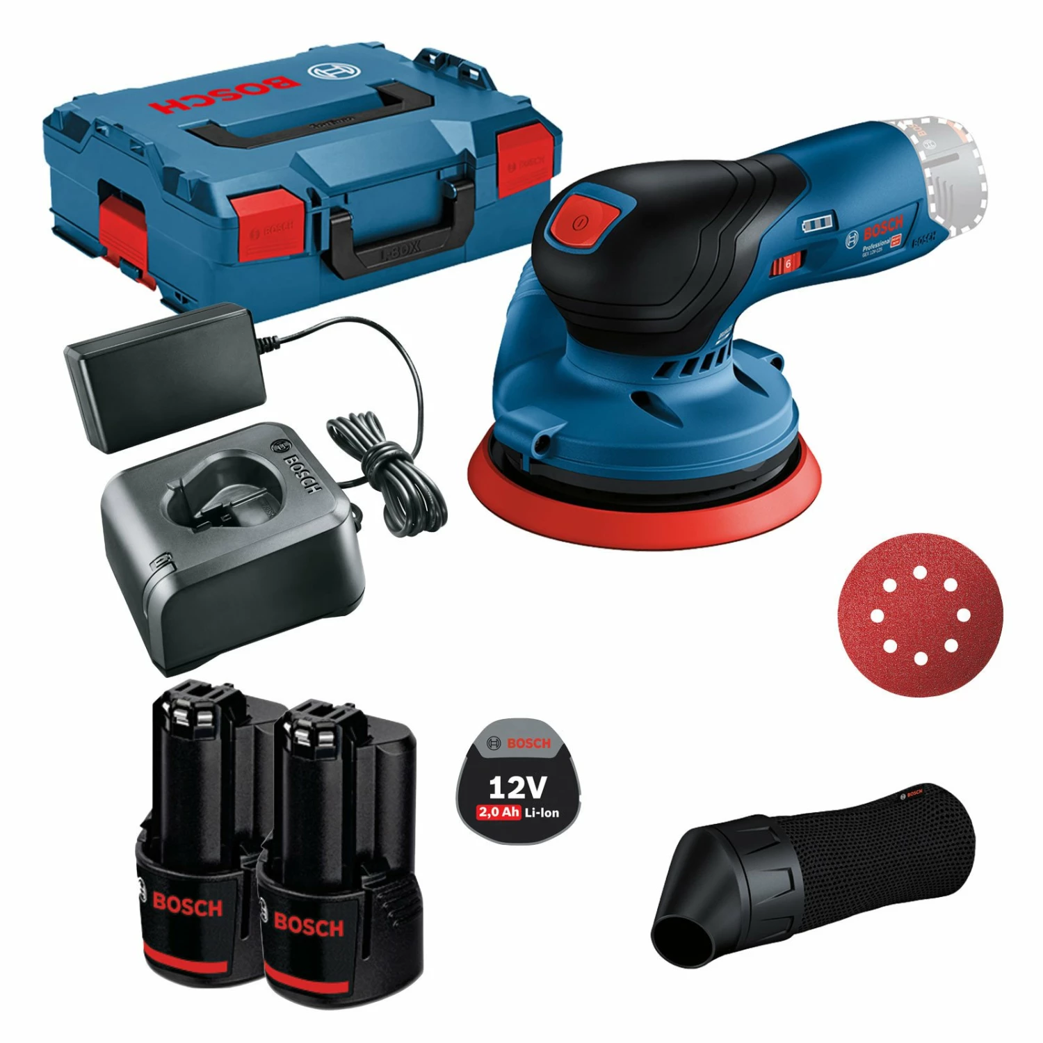 Bosch Akku-Exzenterschleifer GEX 12V-125 / 2x 2,0 Ah Akku + Ladegerät Inkl. Zubehör-Set In L-Boxx 3 Bosch Akku-Exzenterschleifer GEX 12V-125 / 2x 2,0 Ah Akku + Ladegerät Inkl. Zubehör-Set In L-Boxx