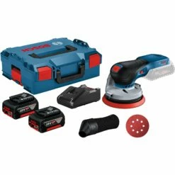 Bosch Akku-Exzenterschleifer GEX 18V-125 / 2x 4,0 Ah Akku + Ladegerät In L-Boxx