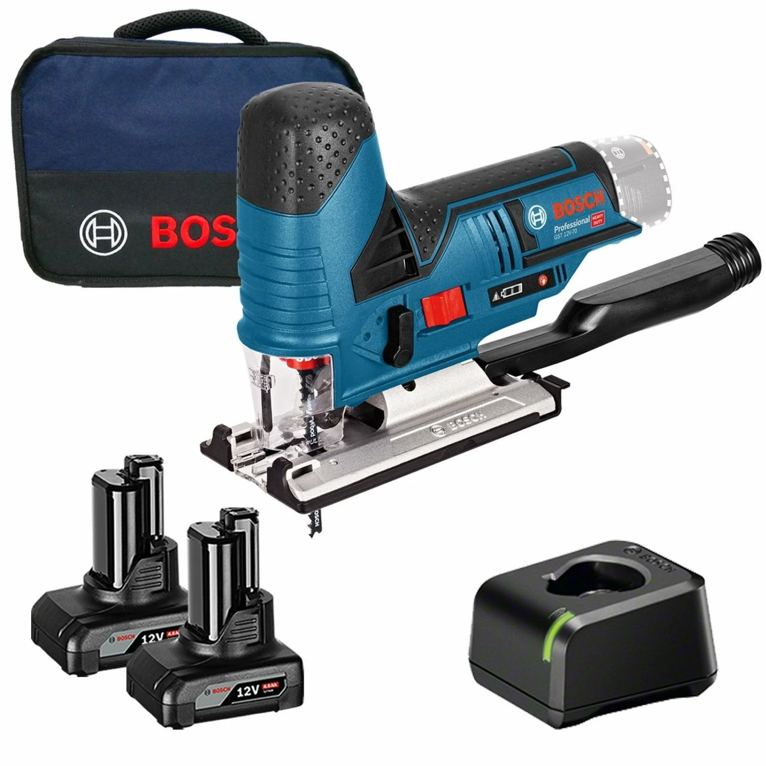 Bosch Akku-Stichsäge GST 12V-70 / 2x 4,0 Ah Akku + Ladegerät Im Softbag 4 Bosch Akku-Stichsäge GST 12V-70 / 2x 4,0 Ah Akku + Ladegerät Im Softbag – Bild 2