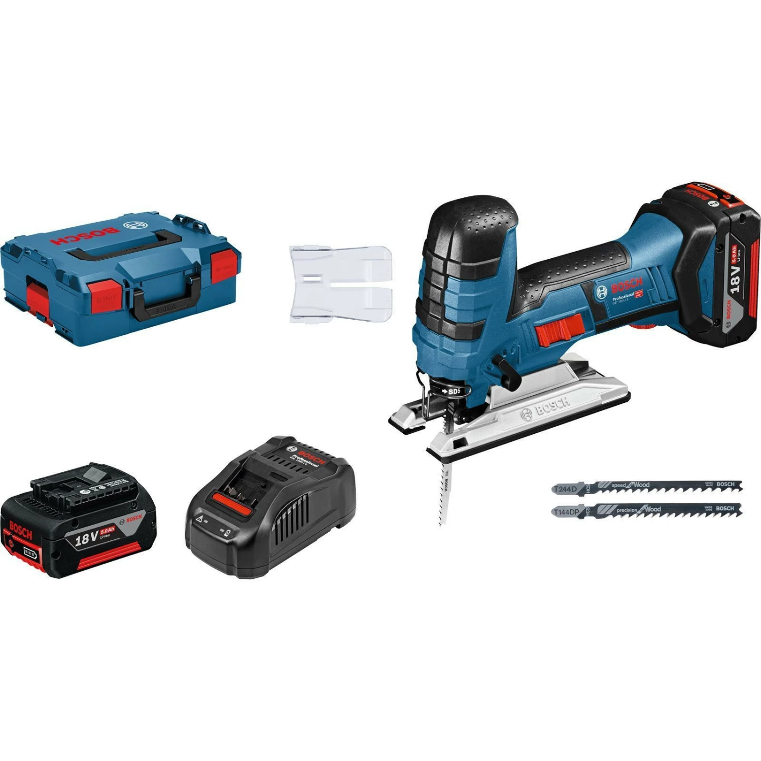 Bosch Akku-Stichsäge GST 18V-LI S / 2x 5,0 Ah Akku + Ladegerät In L-Boxx - 06015A5104 3 Bosch Akku-Stichsäge GST 18V-LI S / 2x 5,0 Ah Akku + Ladegerät In L-Boxx - 06015A5104