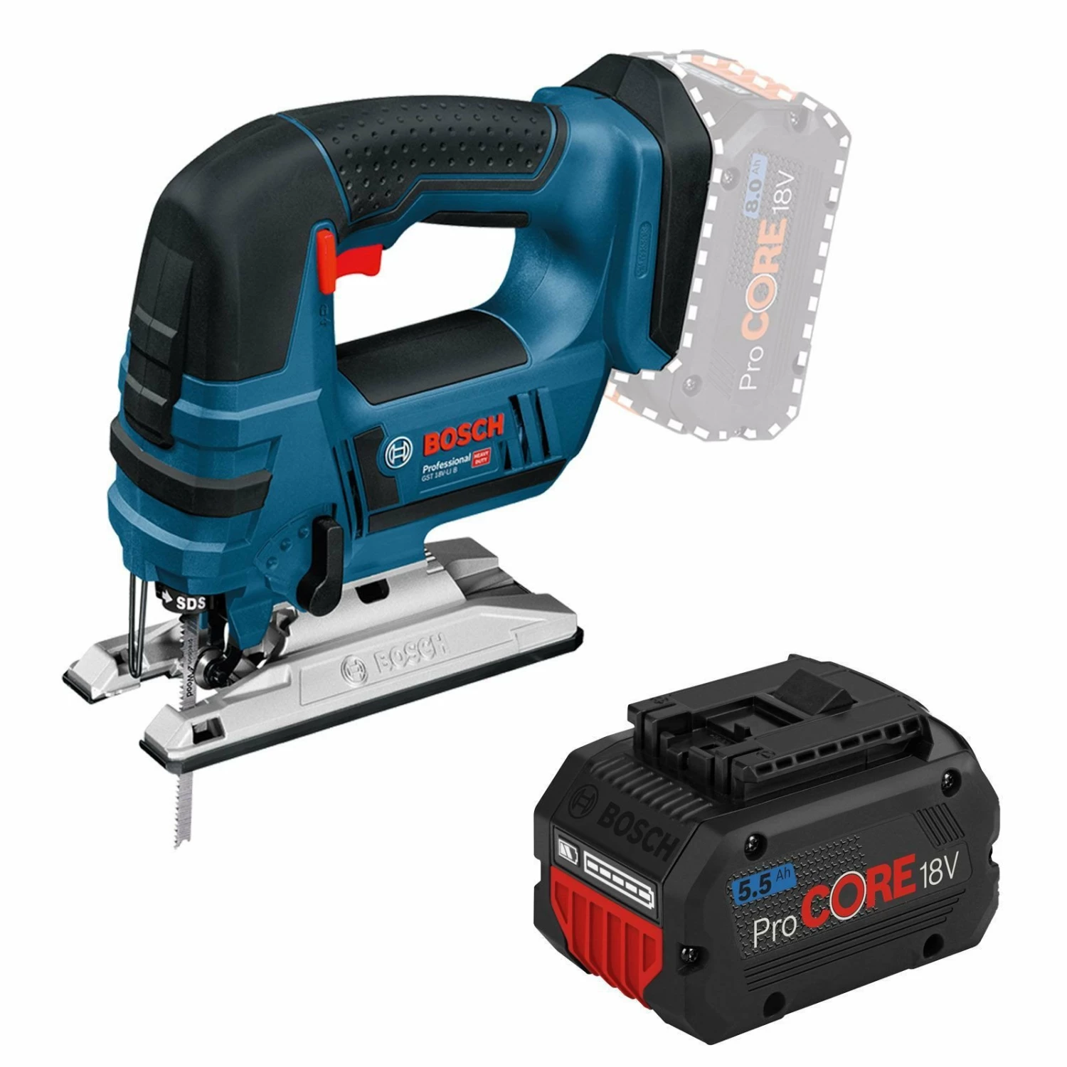 Bosch Akku-Stichsäge GST 18V-LI B / 1x 5,5 Ah ProCORE18V Akku 3 Bosch Akku-Stichsäge GST 18V-LI B / 1x 5,5 Ah ProCORE18V Akku
