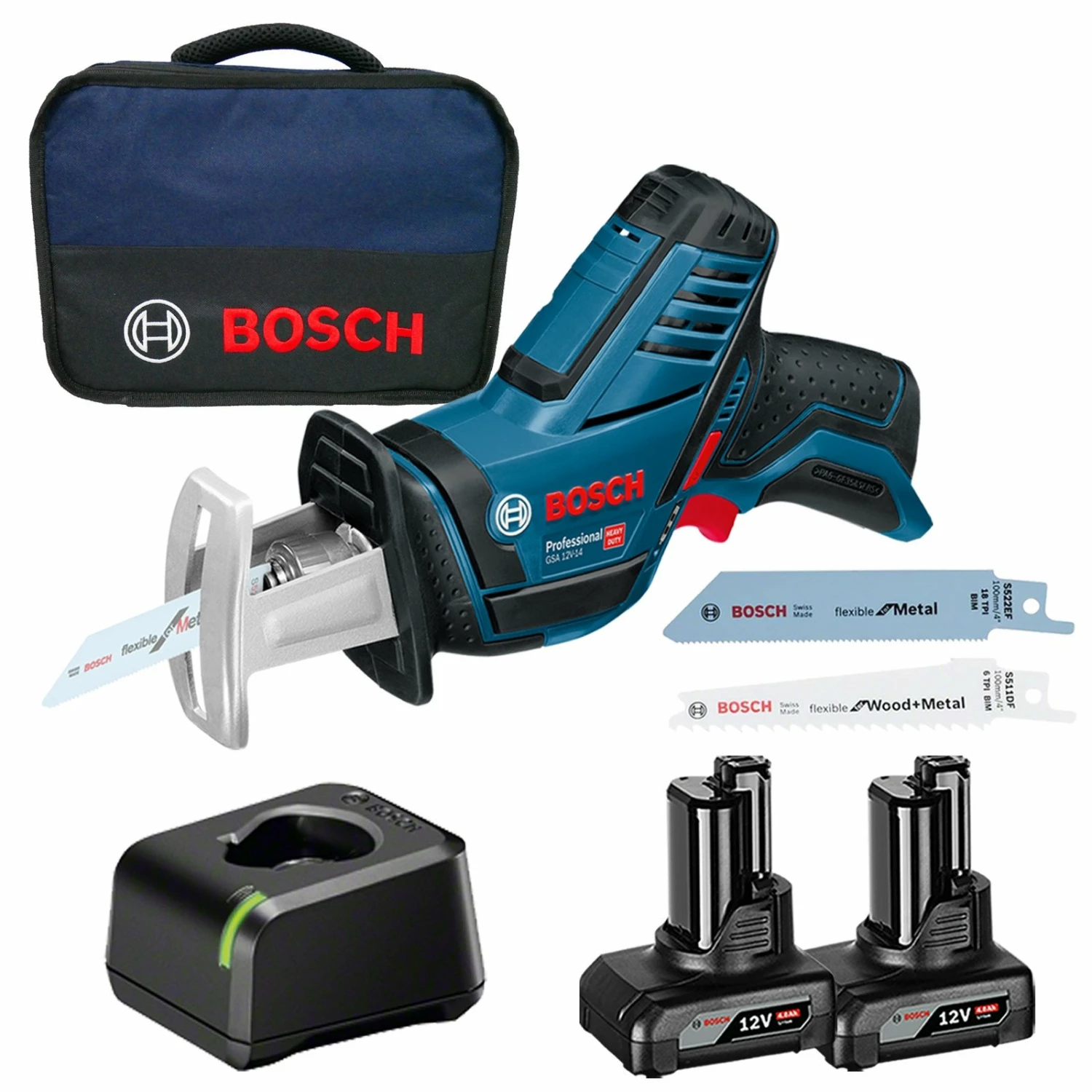 Bosch Akku-Säbelsäge GSA 12V-14 / 2x 4,0 Ah Akku + Ladegerät Im Softbag 3 Bosch Akku-Säbelsäge GSA 12V-14 / 2x 4,0 Ah Akku + Ladegerät Im Softbag