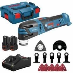 Bosch Akku-Multi-Cutter GOP 12V-28 / 2x 3,0 Ah Akku + Ladegerät + Zubehör-Set In L-Boxx - 06018B5006