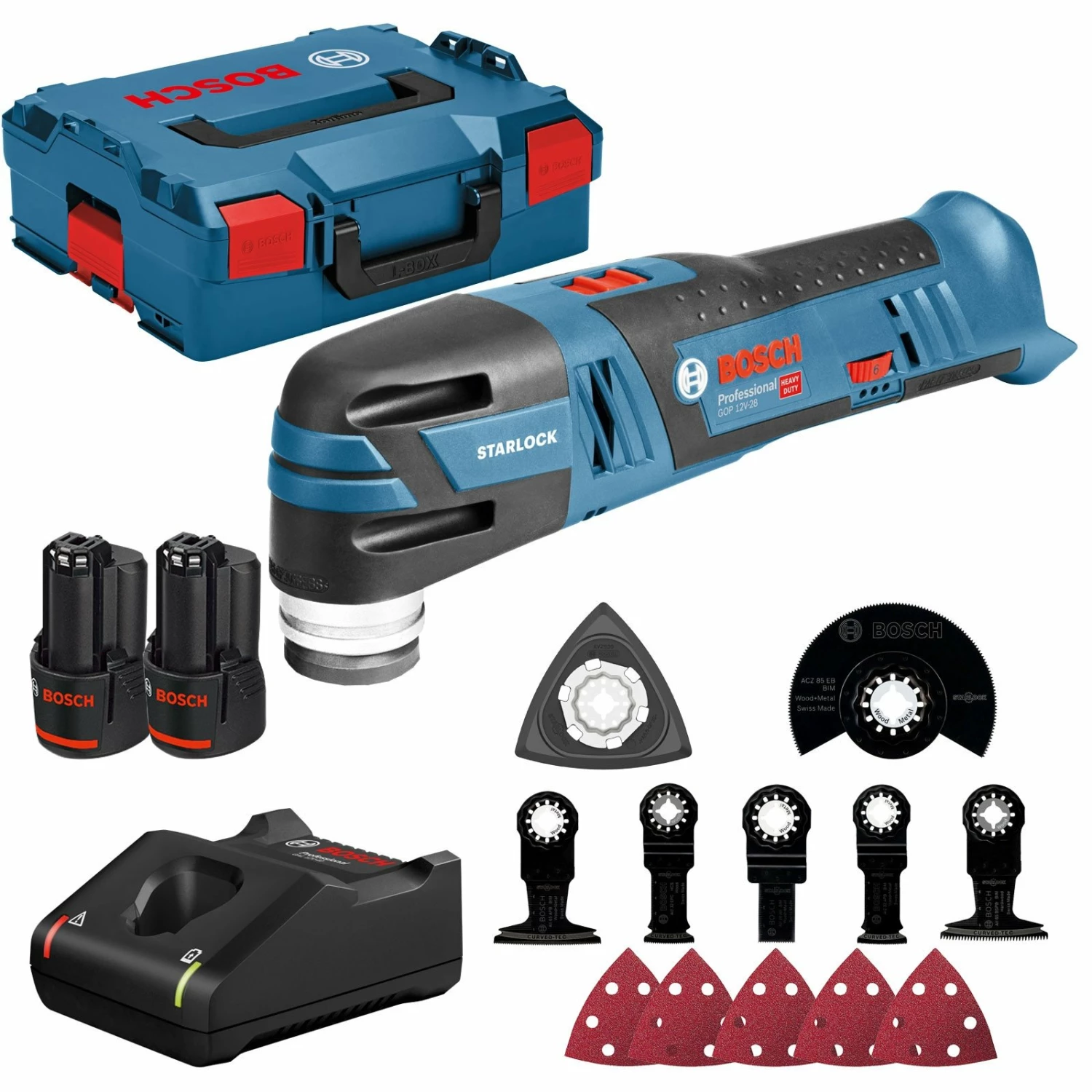 Bosch Akku-Multi-Cutter GOP 12V-28 / 2x 3,0 Ah Akku + Ladegerät + Zubehör-Set In L-Boxx - 06018B5006 3 Bosch Akku-Multi-Cutter GOP 12V-28 / 2x 3,0 Ah Akku + Ladegerät + Zubehör-Set In L-Boxx - 06018B5006