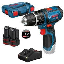 Bosch Akku-Schlagbohrschrauber GSB 12V-15 Professional 12 V / 2x 2,0 Ah Akku + Ladegerät In L-Boxx - 06019B6906