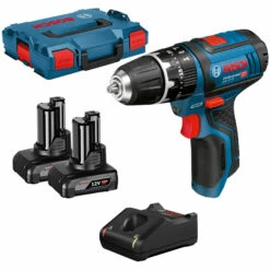 Bosch Akku-Schlagbohrschrauber GSB 12V-15 Professional 12 V / 2x 4,0 Ah Akku + Ladegerät In L-Boxx