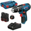 Bosch Akku-Schlagbohrschrauber GSB 12V-15 Professional 12 V / 2x 3,0 Ah Akku + Ladegerät In L-Boxx