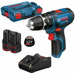 Bosch Akku-Schlagbohrschrauber GSB 12V-15 Professional 12 V / 2x 3,0 Ah Akku + Ladegerät In L-Boxx