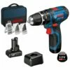 Bosch Akku-Schlagbohrschrauber GSB 12V-15 Professional 12 V / 1x 2,0 + 1x 4,0 Ah Akku + Ladegerät Im Softbag Inkl. Zubehör-Set 39tlg. - 06019B690G -elektrische Bohrmaschine Geschäft bosch 06019b690g