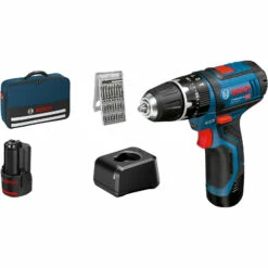 Bosch Akku-Schlagbohrschrauber GSB 12V-15 12 V / 2x 2,0 Ah Akku + Ladegerät Inkl. Zubehör-Set Im Softbag - 06019B690K