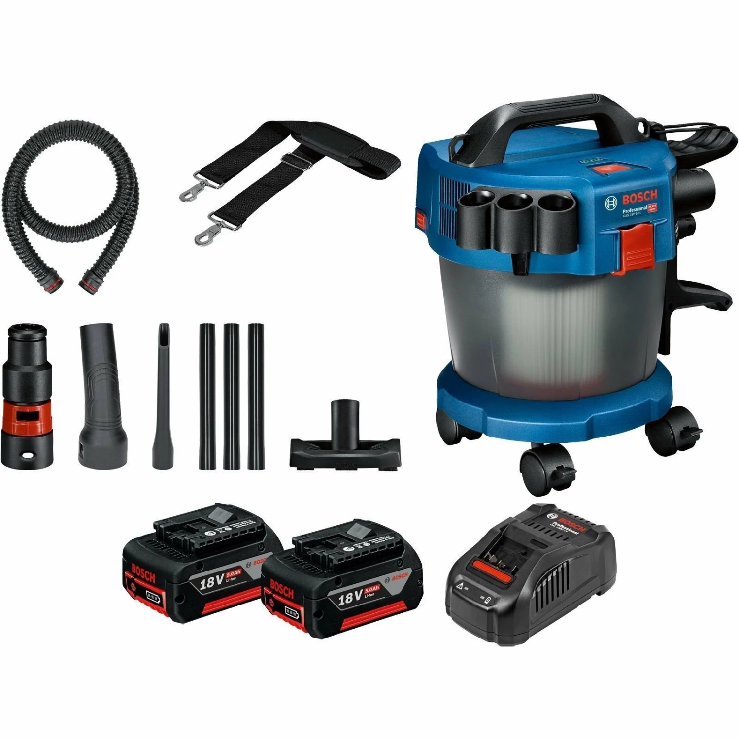 Bosch Akku-Staubsauger GAS 18V-10 L / 2x 5,0 Ah Akku + Ladegerät Inkl. Zubehör-Set 14tlg. 3 Bosch Akku-Staubsauger GAS 18V-10 L / 2x 5,0 Ah Akku + Ladegerät Inkl. Zubehör-Set 14tlg.