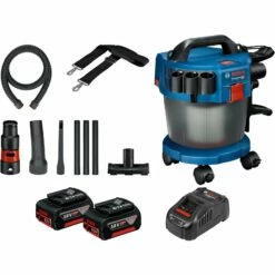 Bosch Akku-Staubsauger GAS 18V-10 L / 2x 4,0 Ah Akku + Ladegerät Inkl. Zubehör-Set 14tlg.