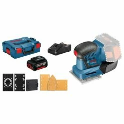Bosch Akku-Schwingschleifer GSS 18V-10 / 1x 4,0 Ah Akku + Ladegerät Inkl. Zubehör-Set In L-Boxx