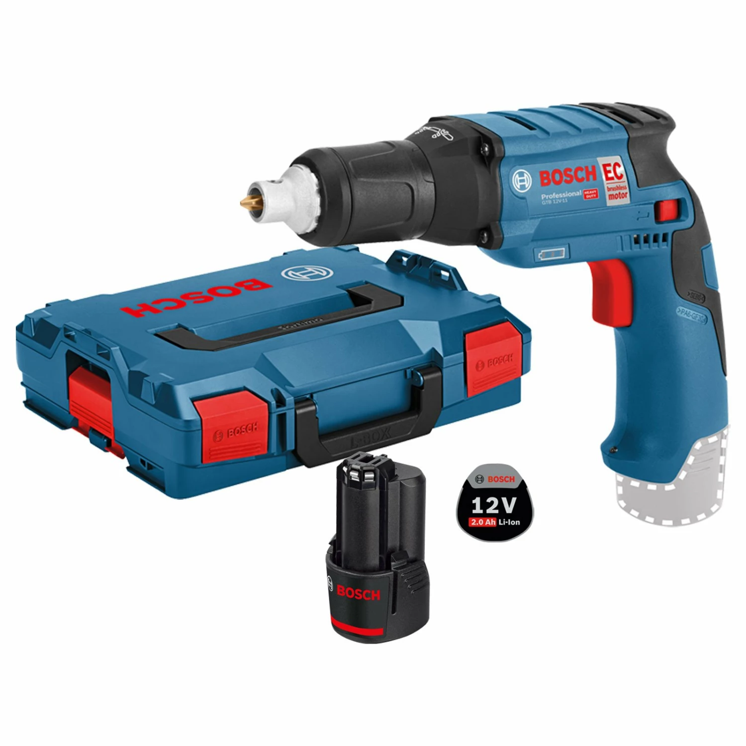 Bosch Akku-Trockenbauschrauber GTB 12V-11 / 1x 2,0 Ah Akku In L-Boxx 3 Bosch Akku-Trockenbauschrauber GTB 12V-11 / 1x 2,0 Ah Akku In L-Boxx