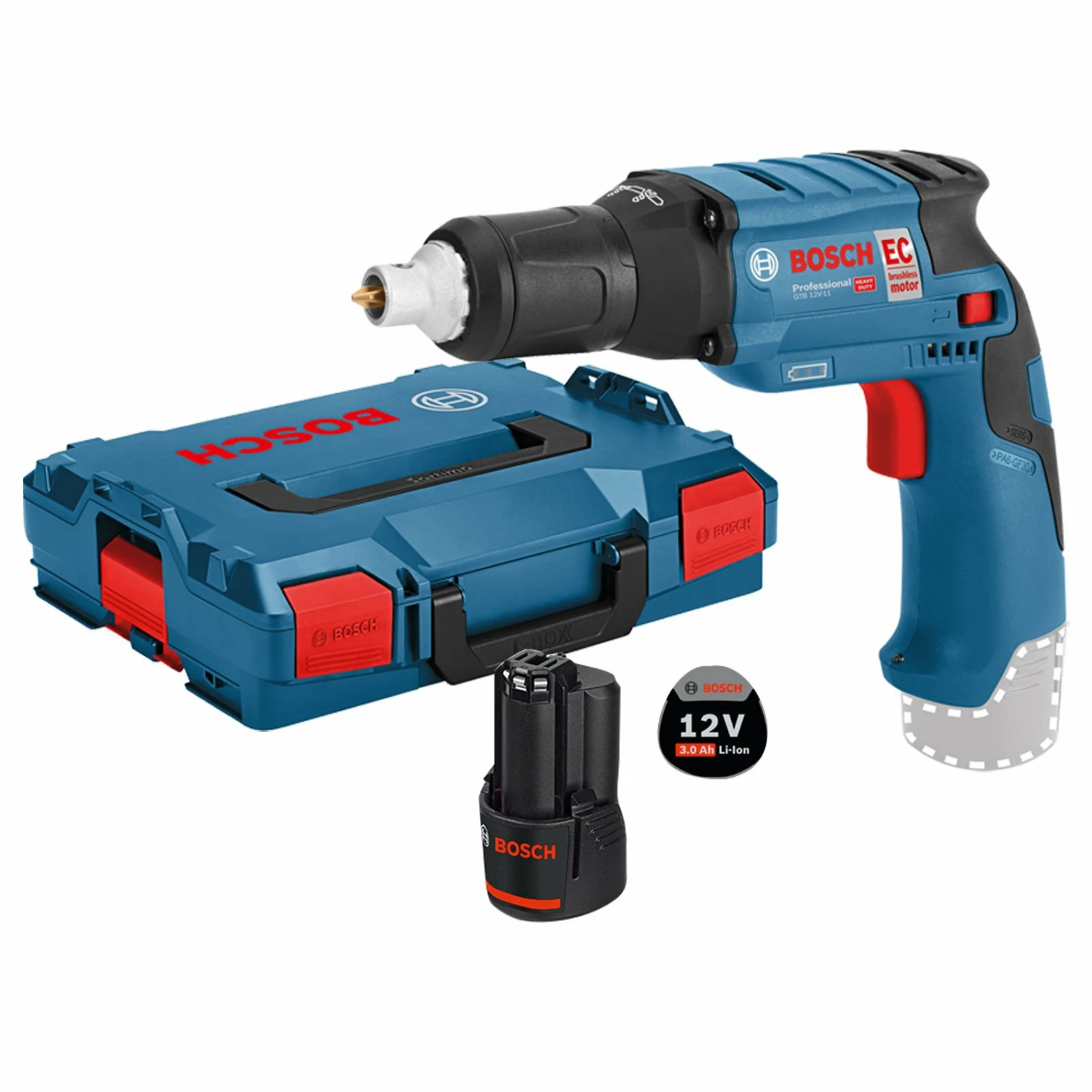 Bosch Akku-Trockenbauschrauber GTB 12V-11 / 1x 3,0 Ah Akku In L-Boxx 3 Bosch Akku-Trockenbauschrauber GTB 12V-11 / 1x 3,0 Ah Akku In L-Boxx