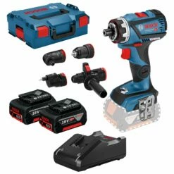 Bosch Akku-Bohrschrauber GSR 18V-60 FC / 2x 4,0 Ah Akku + Ladegerät Inkl. 4 Aufsätzen In L-Boxx
