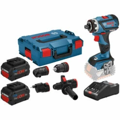 Bosch Akku-Bohrschrauber GSR 18V-60 FC / 2x 8,0 Ah ProCORE18V Akku + Ladegerät Inkl. 4 Aufsätzen In L-Boxx