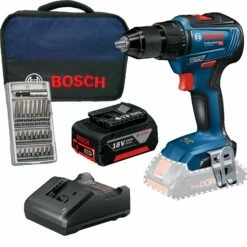 Bosch Akku-Bohrschrauber GSR 18V-55 / 1x 3,0 Ah Akku + Ladegerät + Bit-Set In Softbag