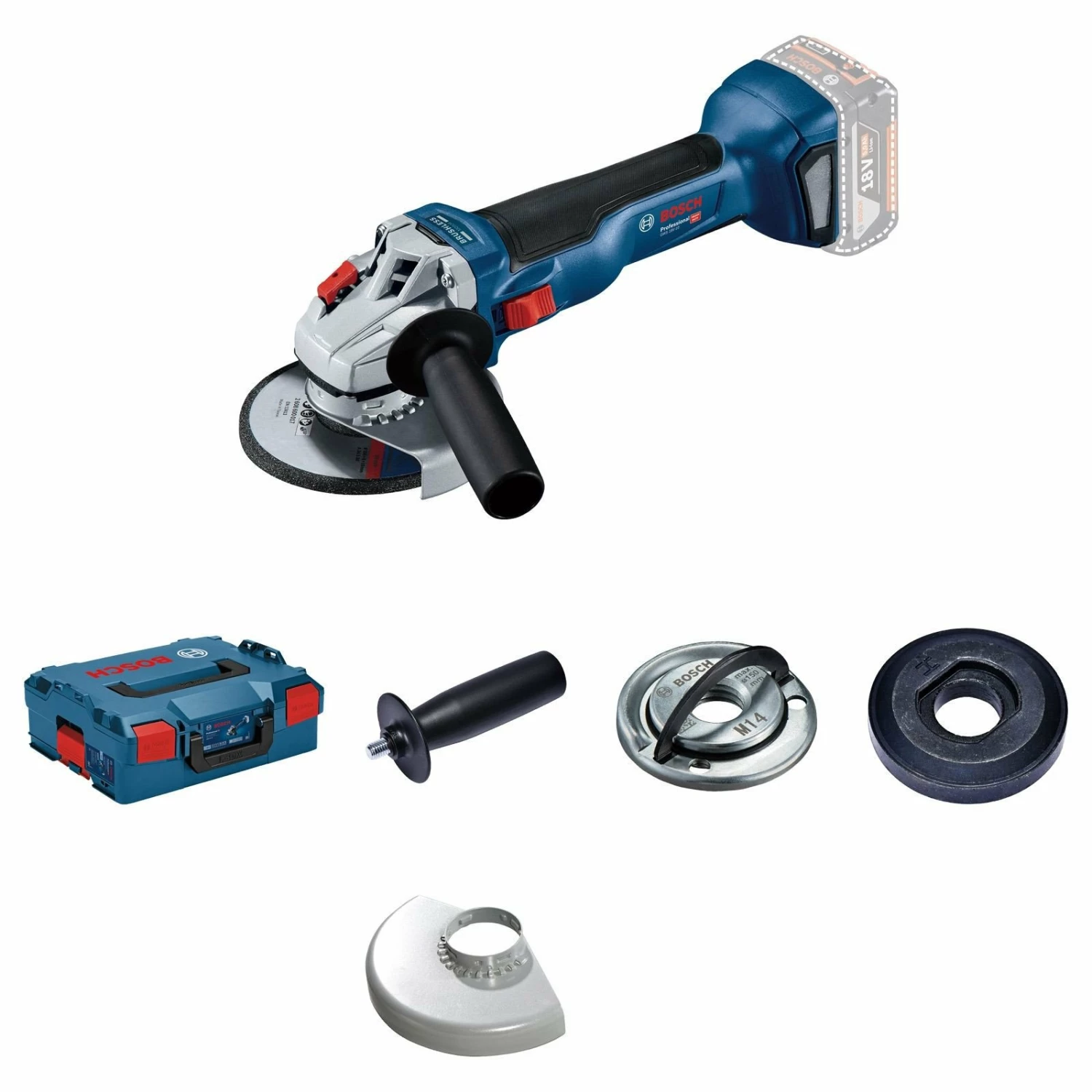 Bosch Akku-Winkelschleifer GWS 18V-10 125 Mm Solo Inkl. Zubehör-Set In L-Boxx - 06019J4003 3 Bosch Akku-Winkelschleifer GWS 18V-10 125 Mm Solo Inkl. Zubehör-Set In L-Boxx - 06019J4003
