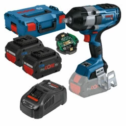 Bosch Akku-Drehschlagschrauber GDS 18V-1000 C / 2x 8,0 Ah ProCORE18V Akku + Ladegerät Inkl. Bluetooth Modul In L-Boxx - 06019J8002