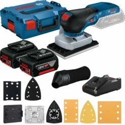 Bosch Akku-Schwingschleifer GSS 18V-13 / 2x 4,0 Ah + GAL 18V-40 In L-Boxx