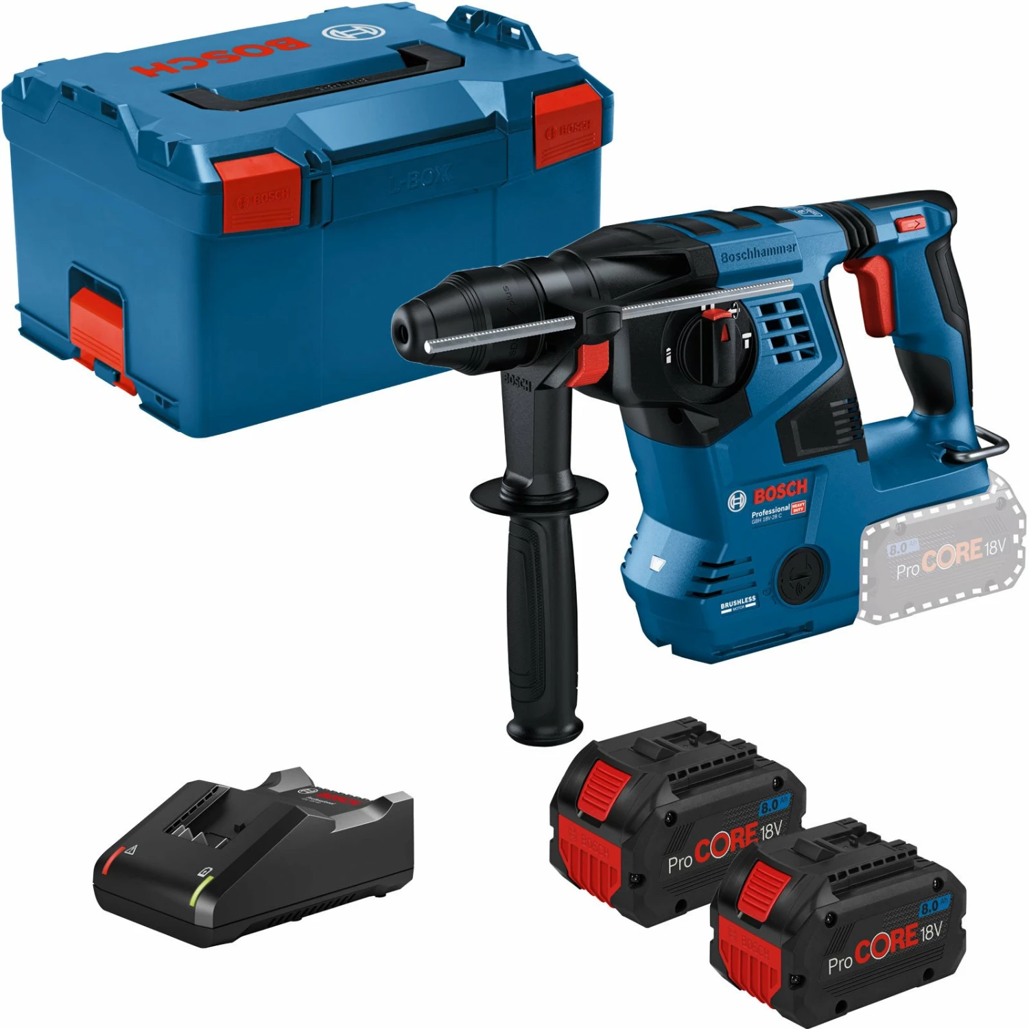Bosch Akku-Bohrhammer GBH 18V-28 C / 2x 8,0 Ah ProCORE + Ladegerät In L-Boxx 238 3 Bosch Akku-Bohrhammer GBH 18V-28 C / 2x 8,0 Ah ProCORE + Ladegerät In L-Boxx 238