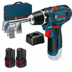 Bosch Akku-Bohrschrauber GSR 12V-15 / 2x 2,0 Ah Akku + Ladegerät Inkl. Bit Und Bohrer-Set Im Softbag - 0615990GB0