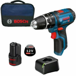 Bosch Akku-Schlagbohrschrauber GSB 12V-15 Professional 12 V / 1x 2,0 Ah Akku + Ladegerät Im Softbag