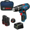 Bosch Akku-Schlagbohrschrauber GSB 12V-15 Professional 12 V / 2x 3,0 Ah Akku + Ladegerät Im Softbag -elektrische Bohrmaschine Geschäft bosch 0615990gb1 17 neues ladegeraet gal 12v 20