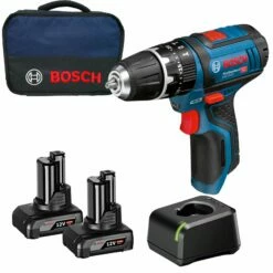 Bosch Akku-Schlagbohrschrauber GSB 12V-15 Professional 12 V / 2x 4,0 Ah Akku + Ladegerät Im Softbag