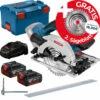 Bosch Akku-Handkreissäge GKS 18V-57 G / 2x 5,0 Ah Akku + Ladegerät + FSN 1400 + Extra Sägeblatt In L-Boxx -elektrische Bohrmaschine Geschäft bosch 0615990m90 a 1 2
