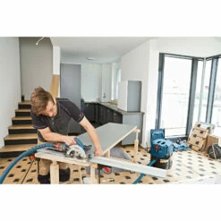 Bosch Akku-Handkreissäge GKS 18V-57 G / 2x 5,0 Ah Akku + Ladegerät + FSN 1400 + Extra Sägeblatt In L-Boxx -elektrische Bohrmaschine Geschäft bosch 0615990m90 anwendung 2 1 2