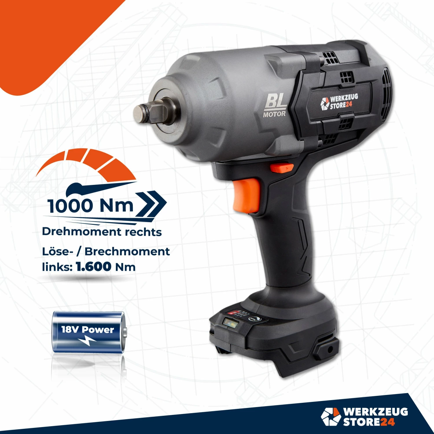 WS24 Akku-Drehschlagschrauber WDS 18 V 1/2" 1.600 NM / 1x 4,0 Ah Akku 4 WS24 Akku-Drehschlagschrauber WDS 18 V 1/2" 1.600 NM / 1x 4,0 Ah Akku – Bild 2
