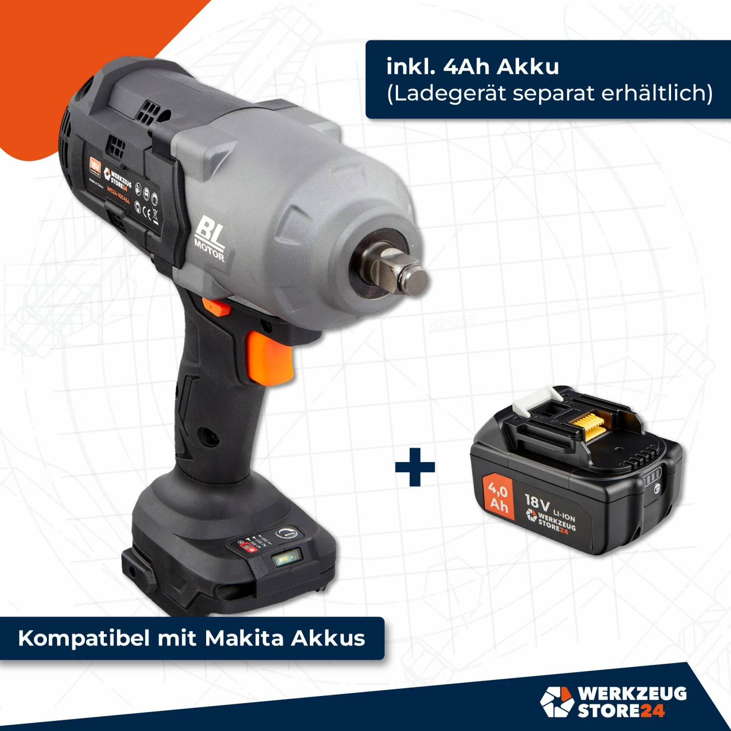 WS24 Akku-Drehschlagschrauber WDS 18 V 1/2" 1.600 NM / 1x 4,0 Ah Akku 5 WS24 Akku-Drehschlagschrauber WDS 18 V 1/2" 1.600 NM / 1x 4,0 Ah Akku – Bild 3