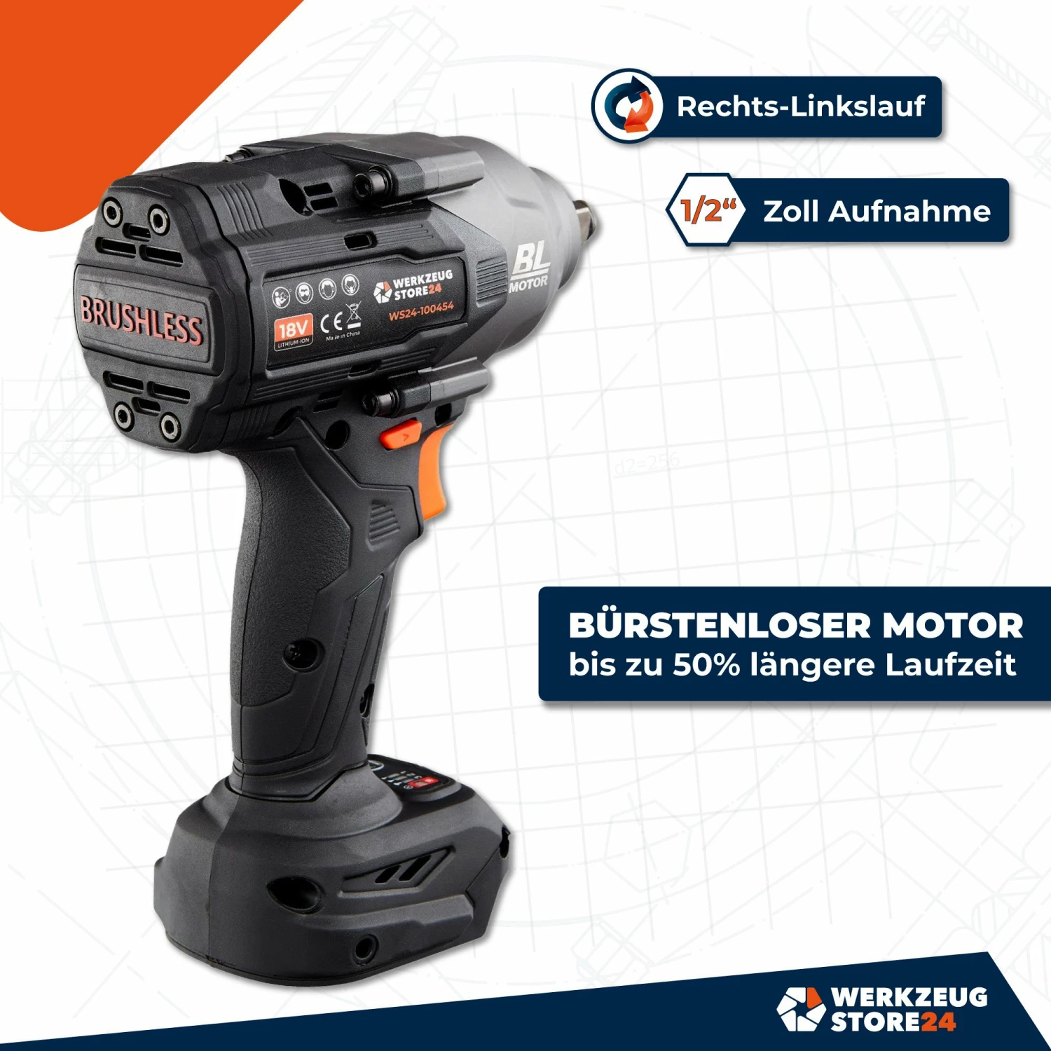 WS24 Akku-Drehschlagschrauber WDS 18 V 1/2" 1.600 NM / 1x 4,0 Ah Akku 6 WS24 Akku-Drehschlagschrauber WDS 18 V 1/2" 1.600 NM / 1x 4,0 Ah Akku – Bild 4